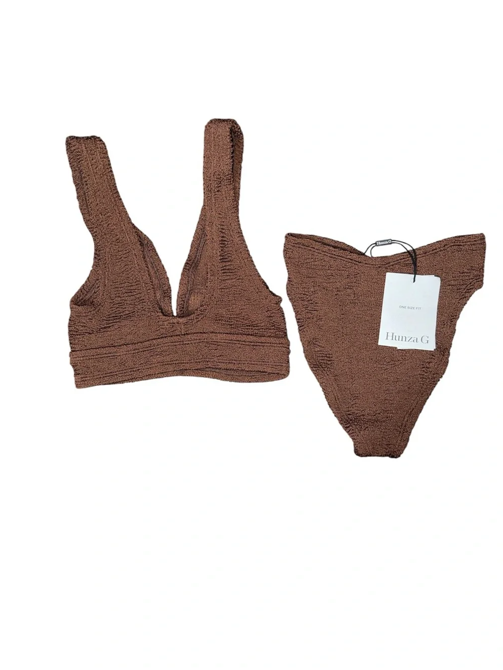 HUNZA G Angel Crinkle Two Piece Swimsuit